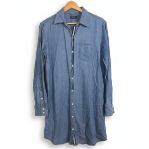 Vineyard Vines Womens XS Preppy Coastal Nautical‎ Chambray Button Up Shirt Dress